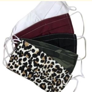 New 5 Pack Cotton Face Masks w Adjustable Nose